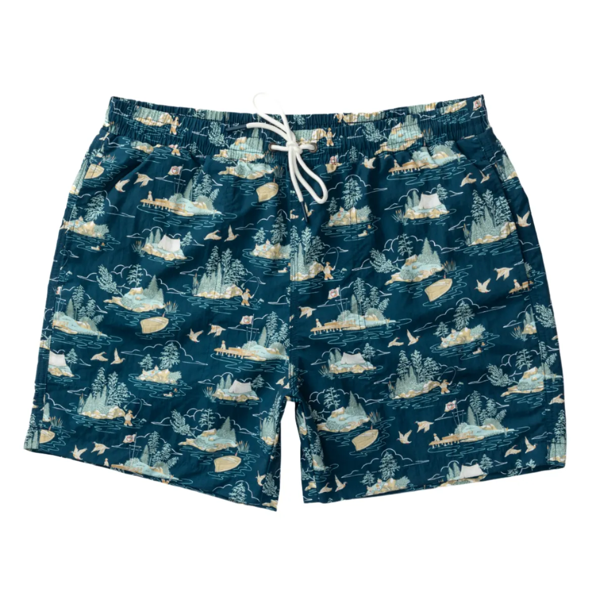 6” Print Sailport Swim Short (Dark Indigo)