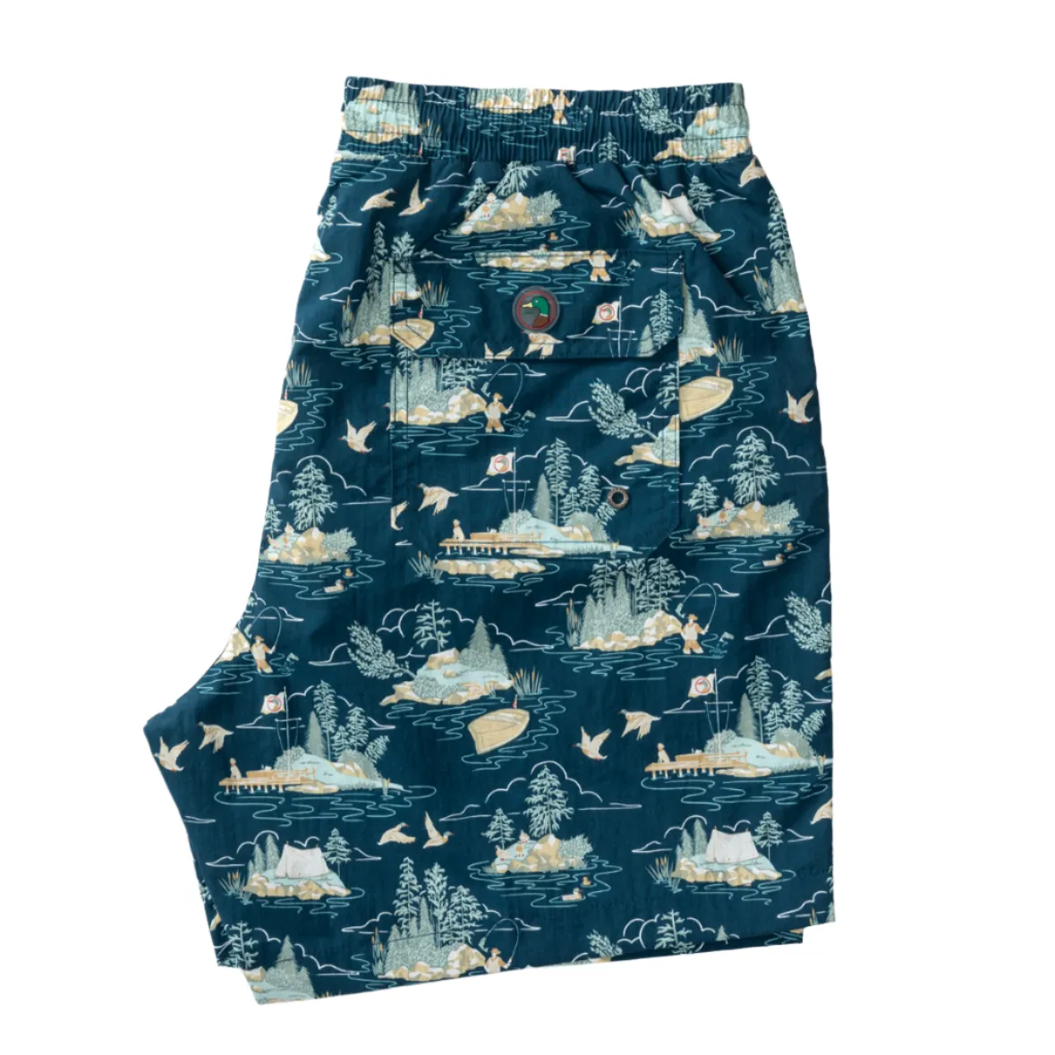 6” Print Sailport Swim Short (Dark Indigo)