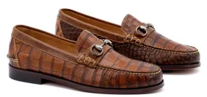 All American Alligator Grain Bit Loafers (Chestnut)