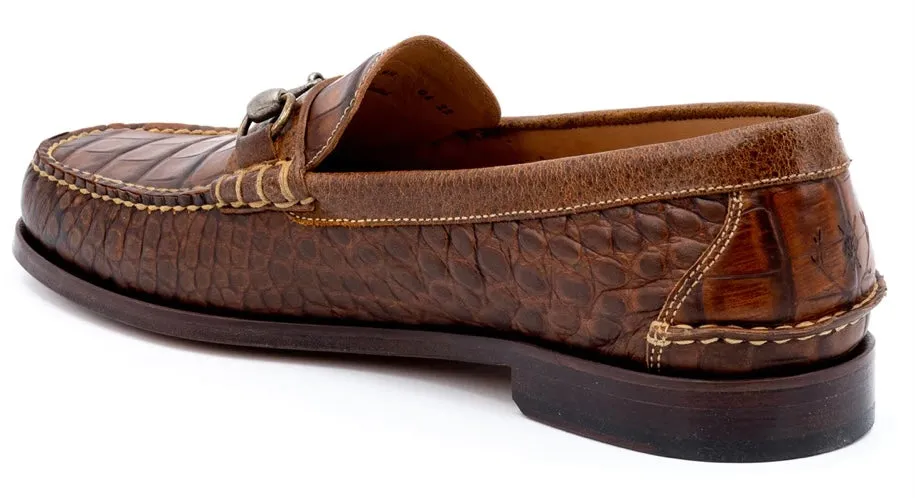 All American Alligator Grain Bit Loafers (Chestnut)