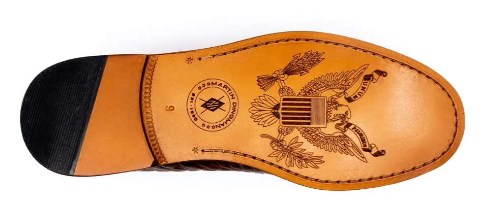 All American Alligator Grain Bit Loafers (Chestnut)