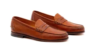 All American Saddle Leather Penny Loafers (Chestnut)