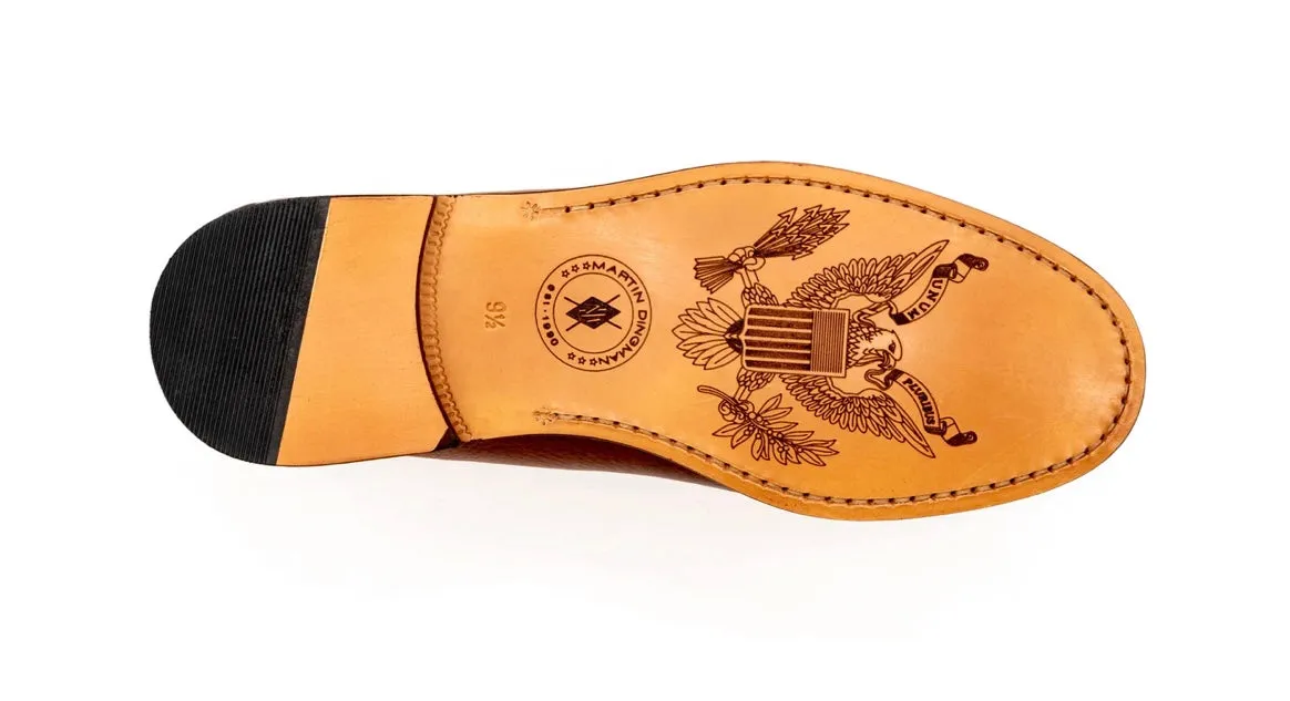 All American Saddle Leather Penny Loafers (Chestnut)