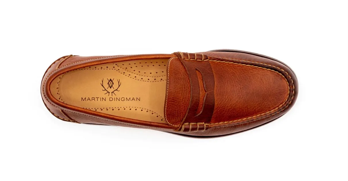 All American Saddle Leather Penny Loafers (Chestnut)