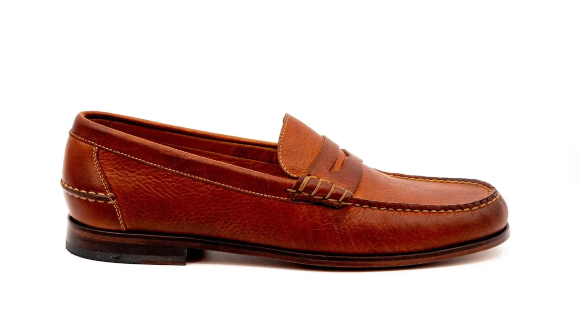 All American Saddle Leather Penny Loafers (Chestnut)