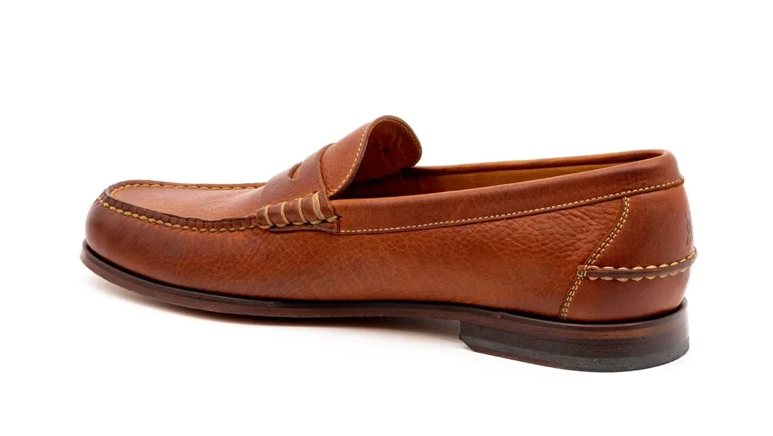 All American Saddle Leather Penny Loafers (Chestnut)