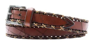Artisan Cross Cut Italian Bridle Leather Belt (Chestnut)
