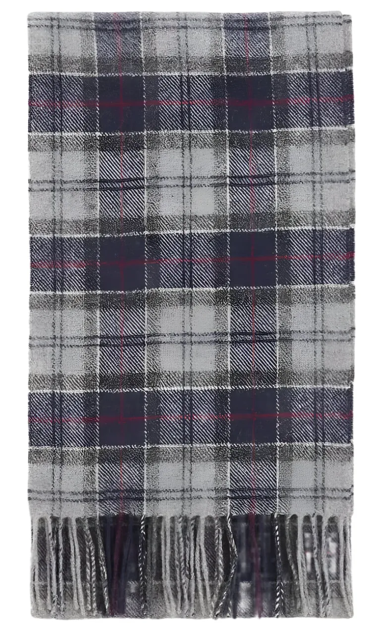 Barbour Tartan Lambswool Scarf (Blue Granite)