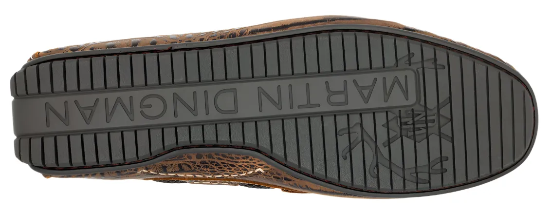 Bermuda Crocodile Grain Braided Bit Loafers (Burnt Pecan)