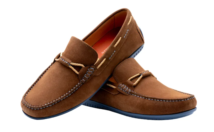 Bermuda Nubuck Braided Bit Loafers (Bark)