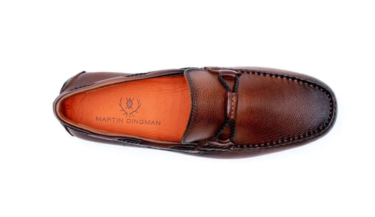 Bermuda Pebble Grain Braided Bit Loafers (Bourbon)