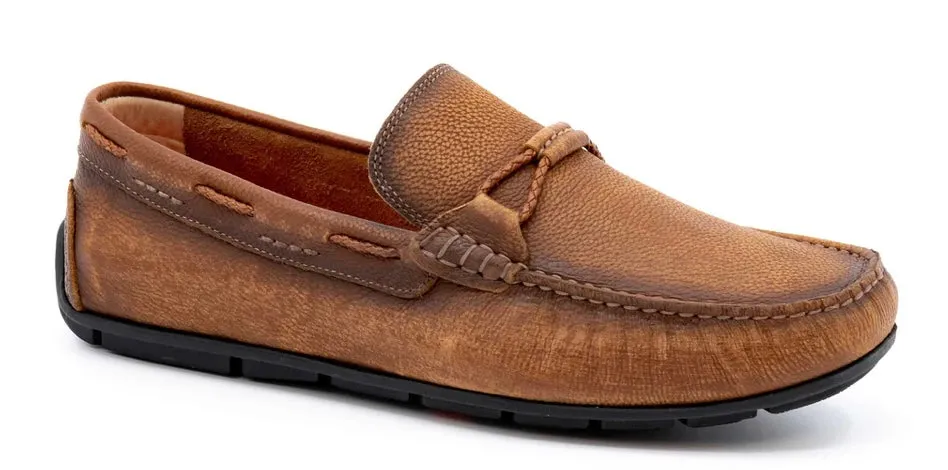 Bermuda Pebble Grain Braided Bit Loafers (Old Saddle)