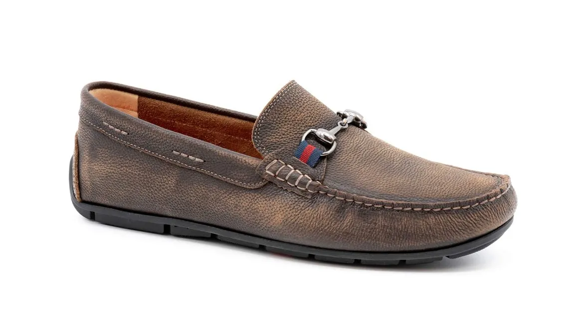 Bermuda Pebble Grain Horse Bit Loafers (Old Clay)