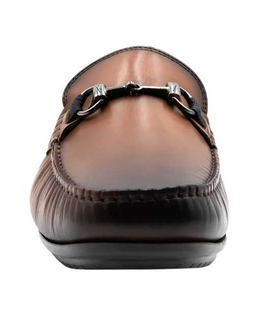 Bermuda Saddle Leather Horse Bit Loafers (Whiskey)