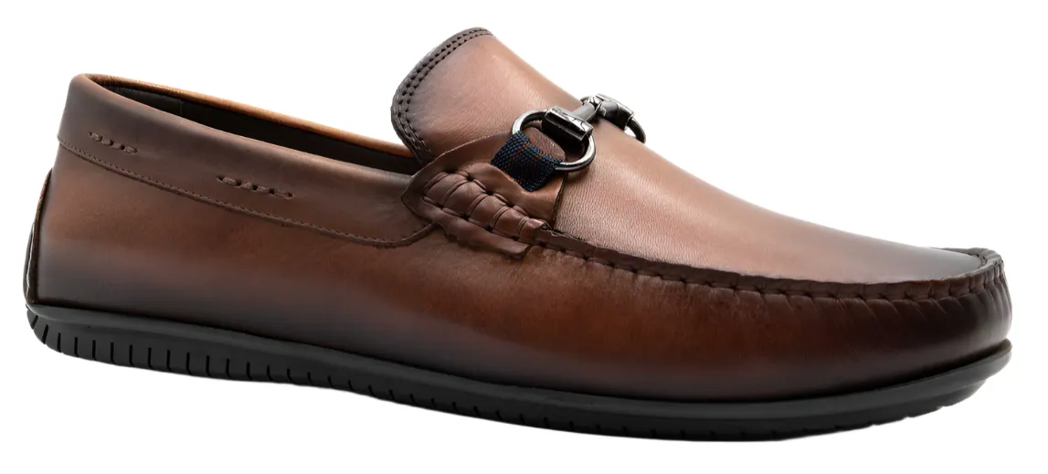 Bermuda Saddle Leather Horse Bit Loafers (Whiskey)