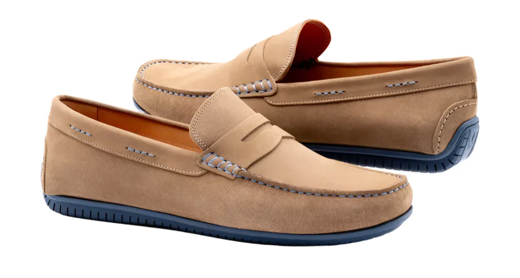 Bermuda Suede Penny Loafers (Sand)