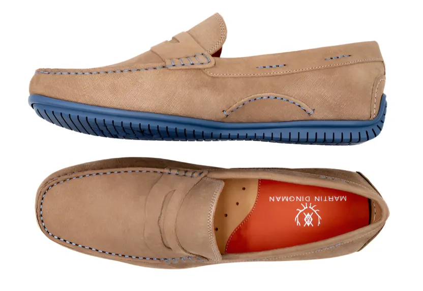 Bermuda Suede Penny Loafers (Sand)
