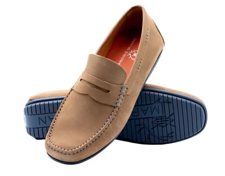 Bermuda Suede Penny Loafers (Sand)
