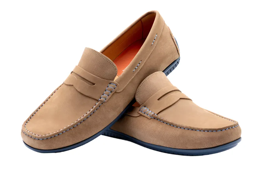 Bermuda Suede Penny Loafers (Sand)