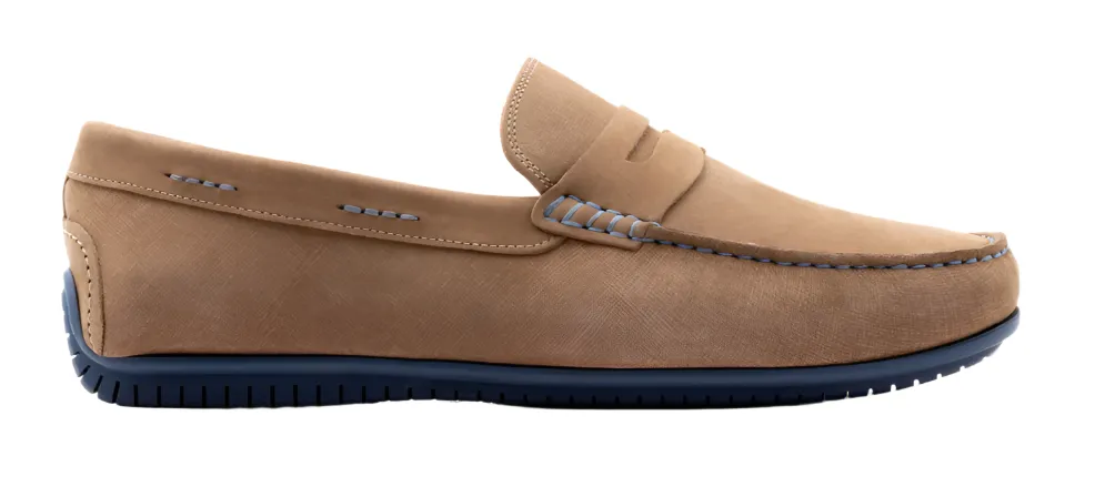 Bermuda Suede Penny Loafers (Sand)