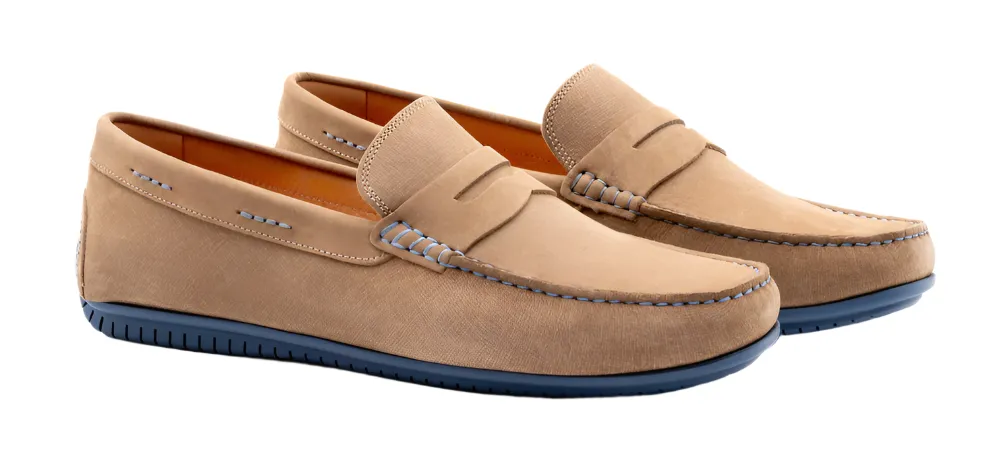 Bermuda Suede Penny Loafers (Sand)