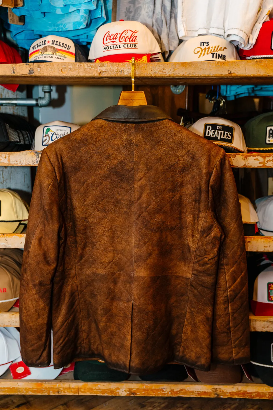 Burnt Chocolate Quilted Leather Blazer