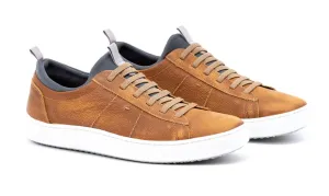 Cameron Pebble Grain Sneakers (Old Saddle)