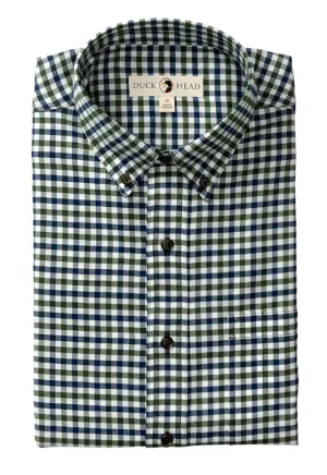 Cotton Flannel Sport Shirt (Varney Plaid - Royal Navy)