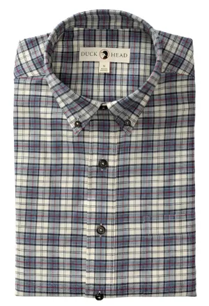 Cotton Flannel Sport Shirt (Werth Plaid - Stone Blue Heather)