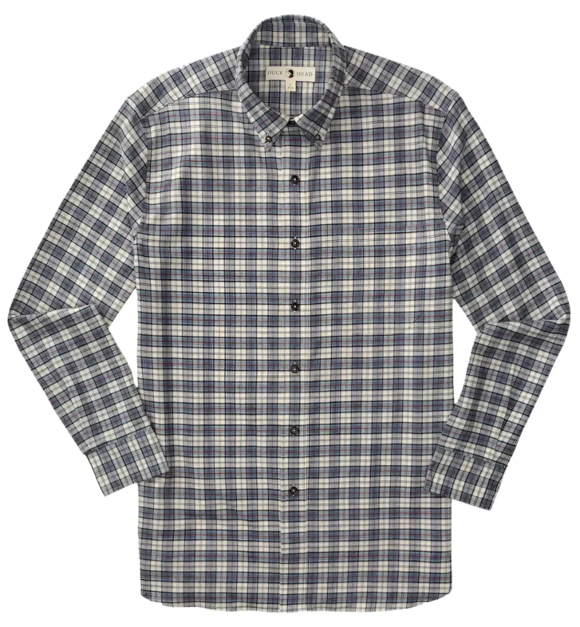 Cotton Flannel Sport Shirt (Werth Plaid - Stone Blue Heather)