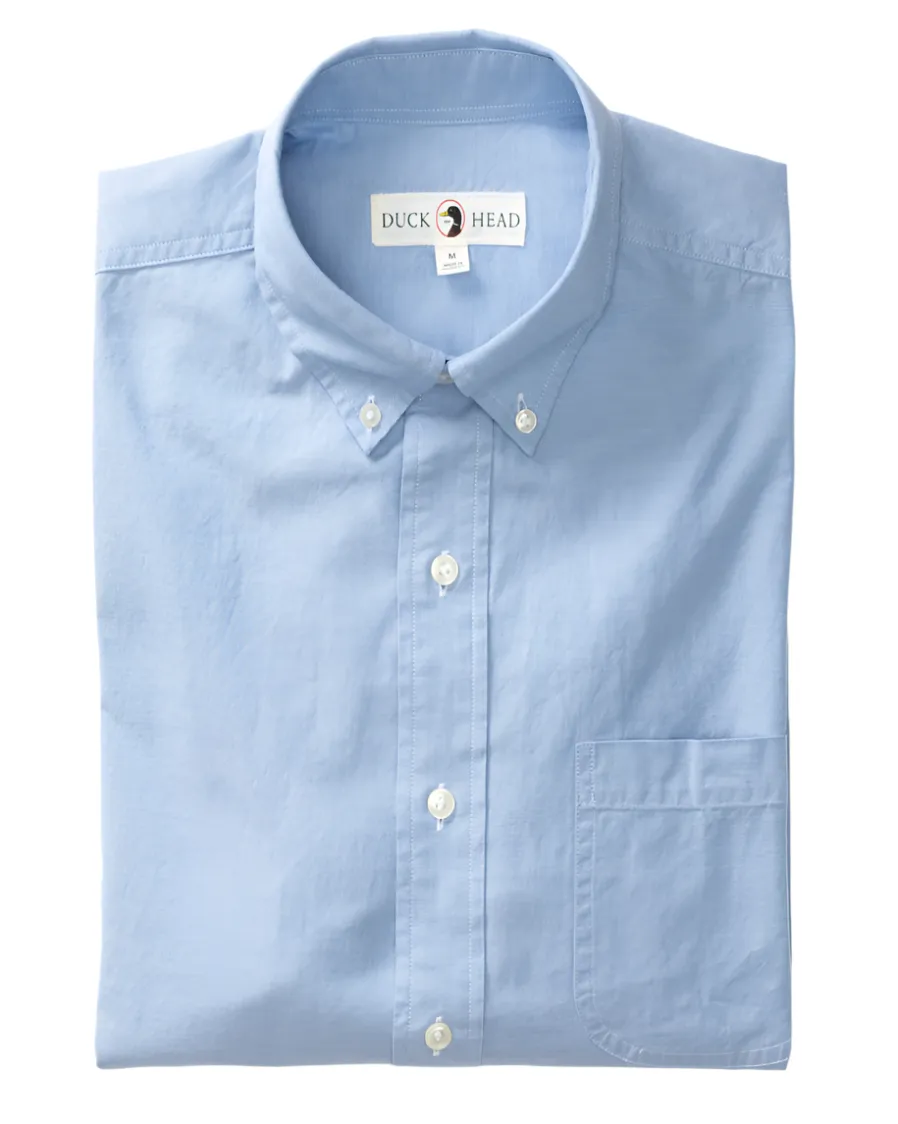 Cotton Oxford Sport Shirt (Morris Solid - Blue)