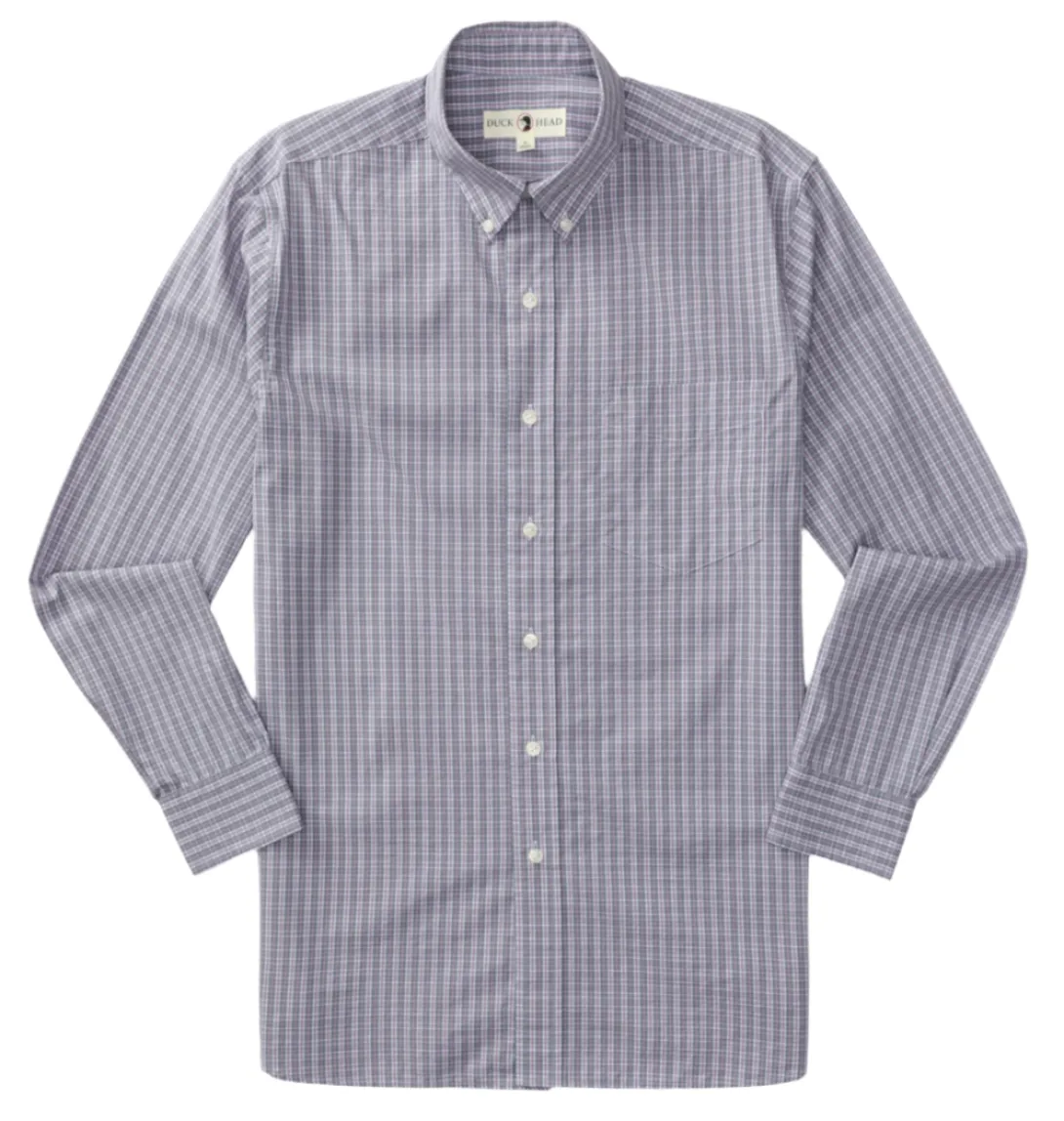 Cotton Poplin Sport Shirt (Stirling Plaid - Stone Blue)