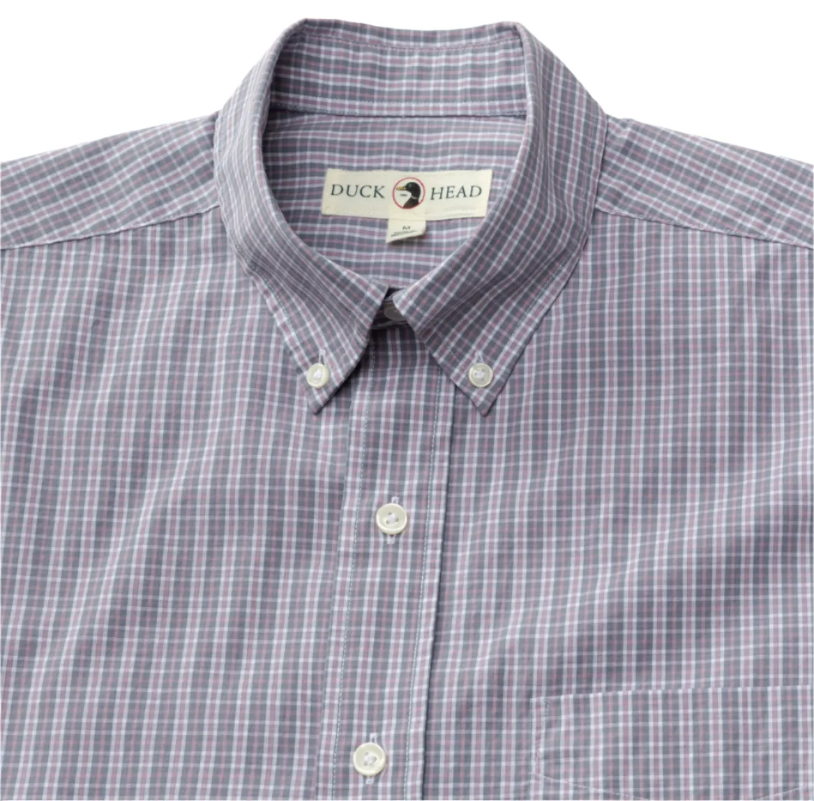 Cotton Poplin Sport Shirt (Stirling Plaid - Stone Blue)