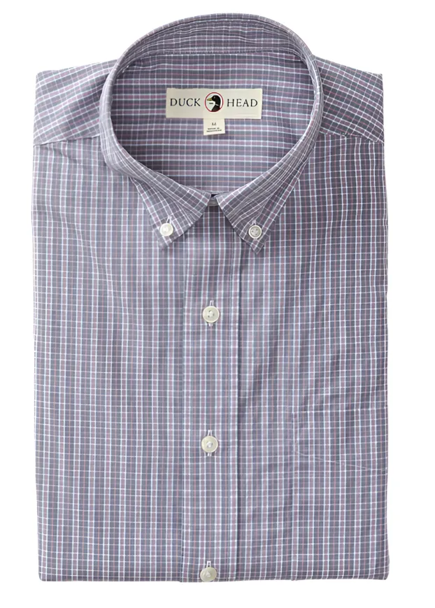 Cotton Poplin Sport Shirt (Stirling Plaid - Stone Blue)
