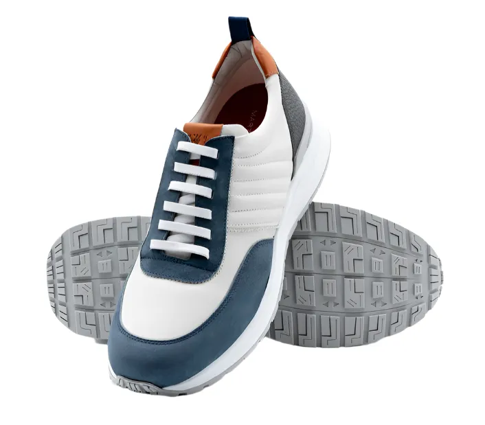 Dawson Glove Leather Sneakers (White/Marine)