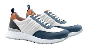 Dawson Glove Leather Sneakers (White/Marine)