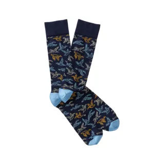 Flying Mallard Sock (Navy)