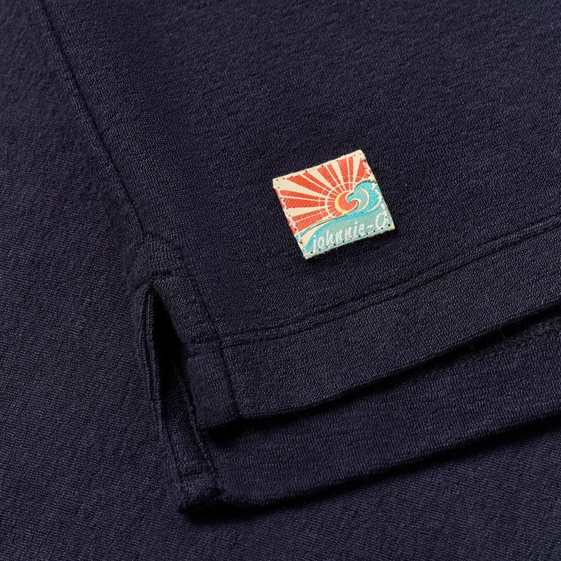 French Terry Johnny Collar Polo - Frankie (Navy)