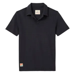 French Terry Johnny Collar Polo - Frankie (Navy)