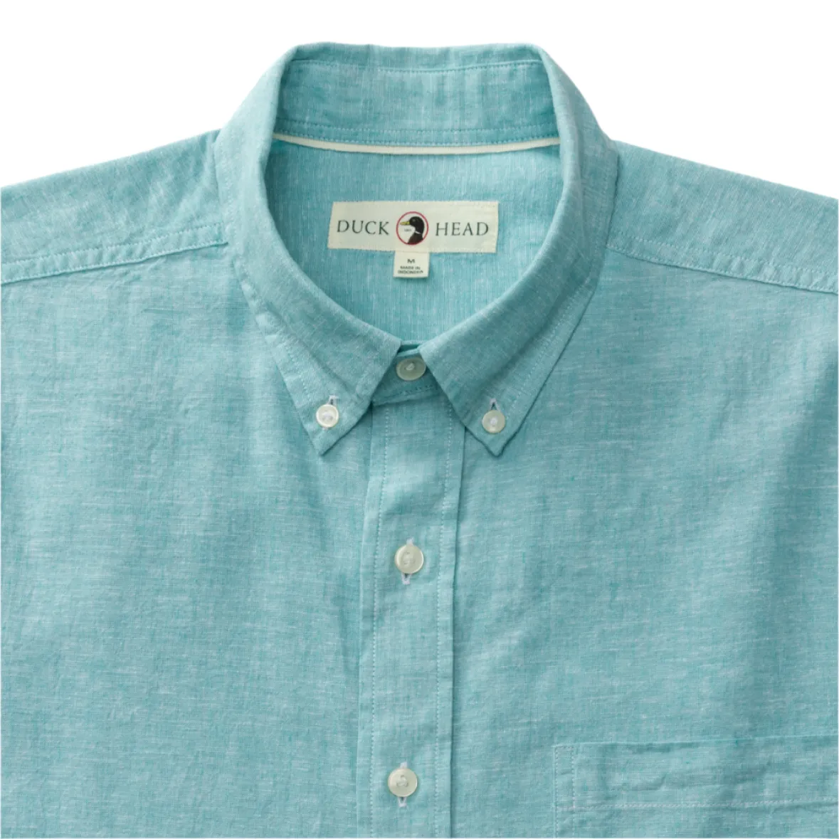 Linen Cotton Oxford Sport Shirt (Wallace Solid - Marine Blue)