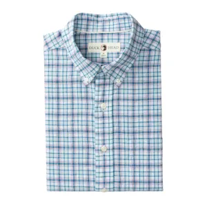 Linen Cotton Sport Shirt (Broome Plaid - Pastel Blue)