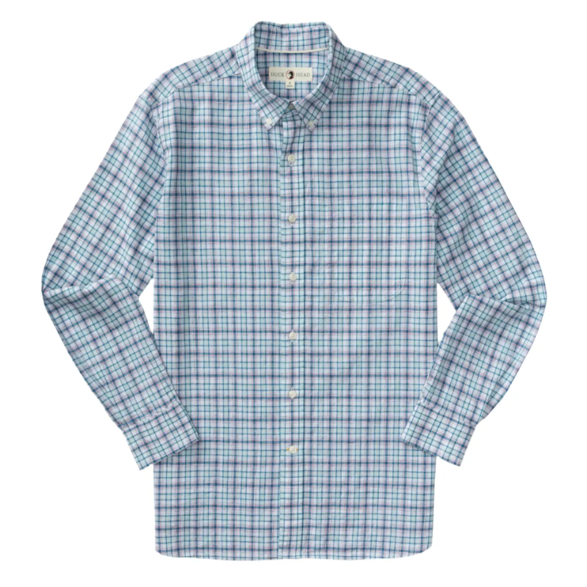 Linen Cotton Sport Shirt (Broome Plaid - Pastel Blue)