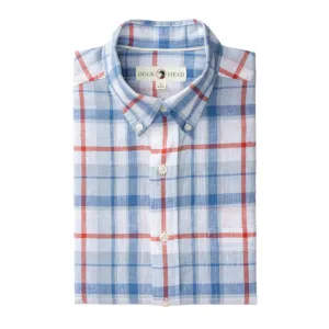 Linen Cotton Sport Shirt (Conner Plaid - Light Blue)