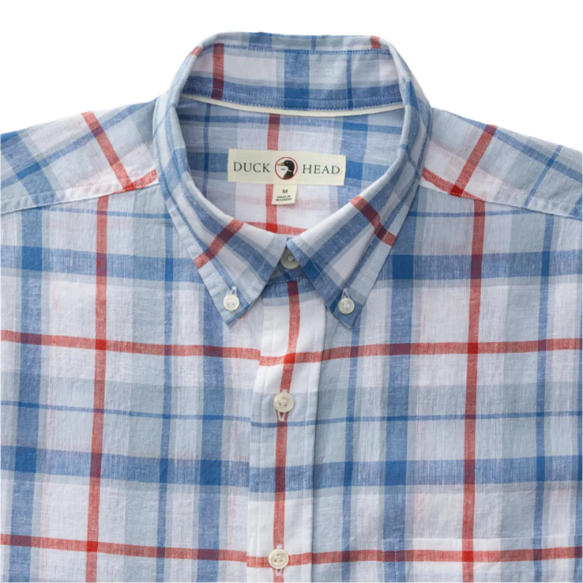 Linen Cotton Sport Shirt (Conner Plaid - Light Blue)