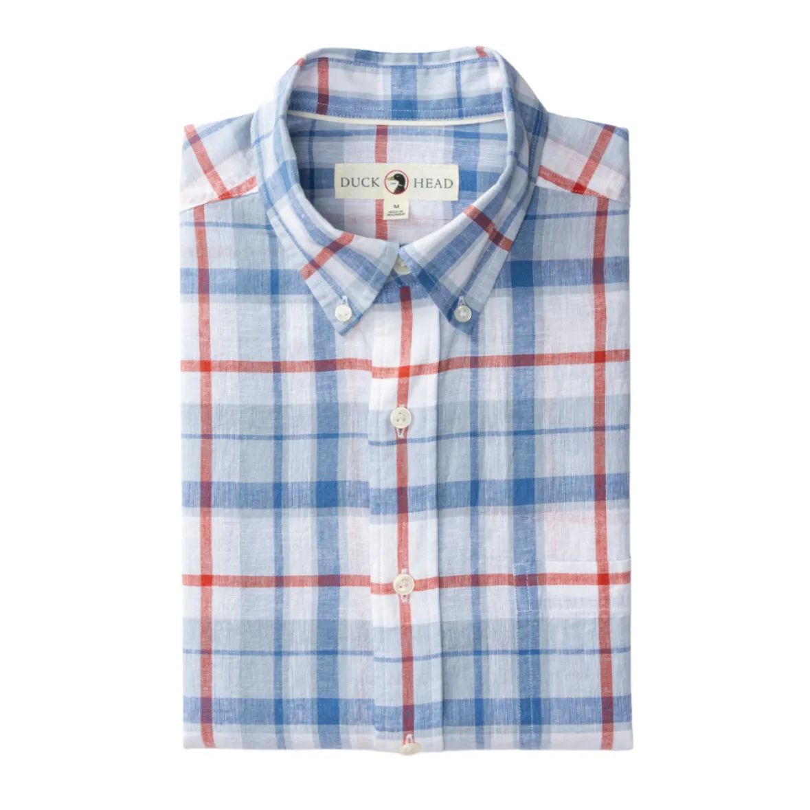 Linen Cotton Sport Shirt (Conner Plaid - Light Blue)