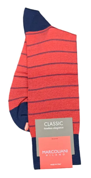 Micro Striped Socks (Coral)