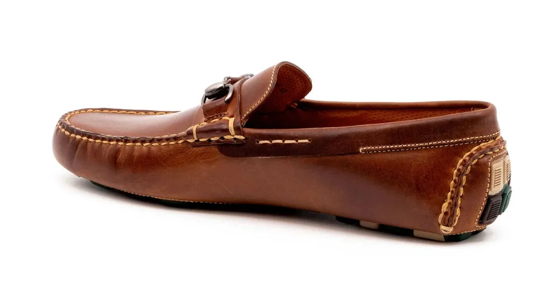 Monte Carlo Saddle Leather Horse Bit Driving Loafers (Cigar)