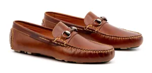 Monte Carlo Saddle Leather Horse Bit Driving Loafers (Cigar)