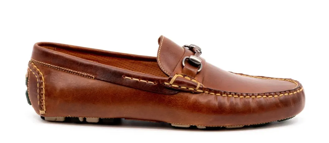 Monte Carlo Saddle Leather Horse Bit Driving Loafers (Cigar)