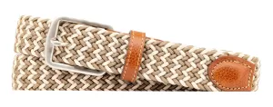Newport Woven Italian Rayon Elastic Belt (British Tan/Sand)